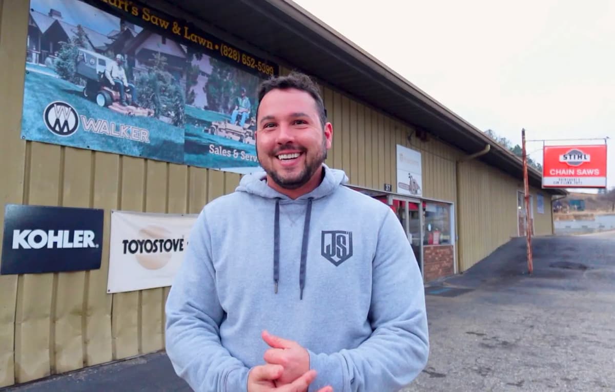 John Seaman, owner of Rhinehart's Saw & Lawn Equipment